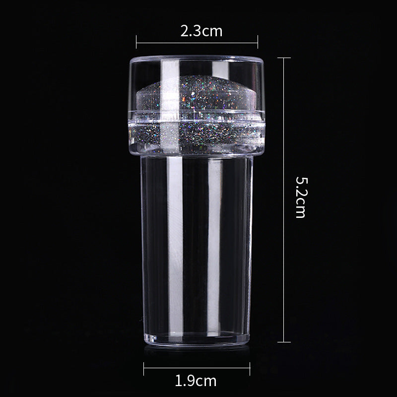 Transparent Nail Stamp Laser Seal – Colorful Handle Magic Printing Tool