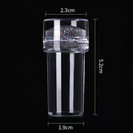 Transparent Nail Stamp Laser Seal – Colorful Handle Magic Printing Tool