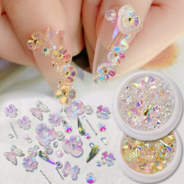 3D Flower Butterfly Nail Decor - 15g Ice-Through Nail Art Sequins
