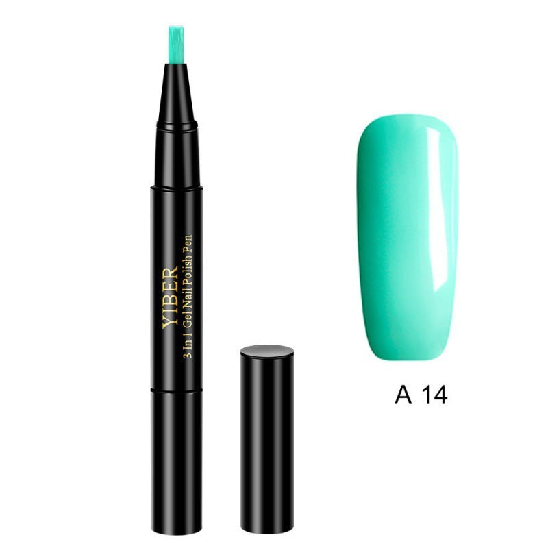 Multicolor Nail Art Pens - 5pc 3-in-1 Polish & Glue Set