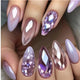 French Wear Nail Glossy Blue And Purple