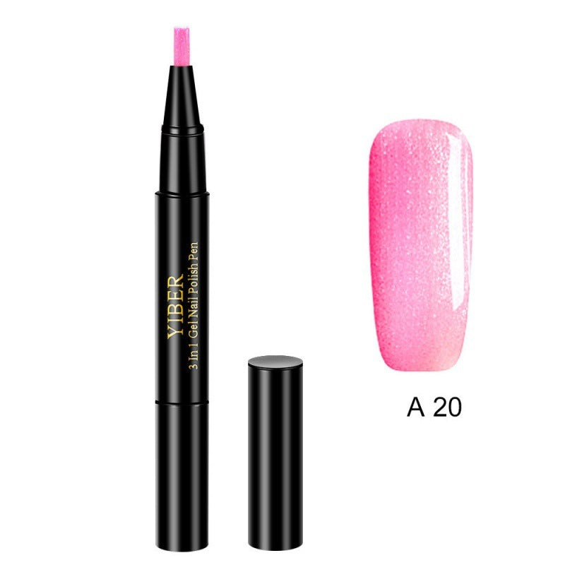 Multicolor Nail Art Pens - 5pc 3-in-1 Polish & Glue Set
