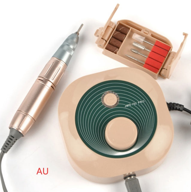 Portable Nail Drill Machine – 4 Grinding Heads, Lightweight & Hidden Bracket Box