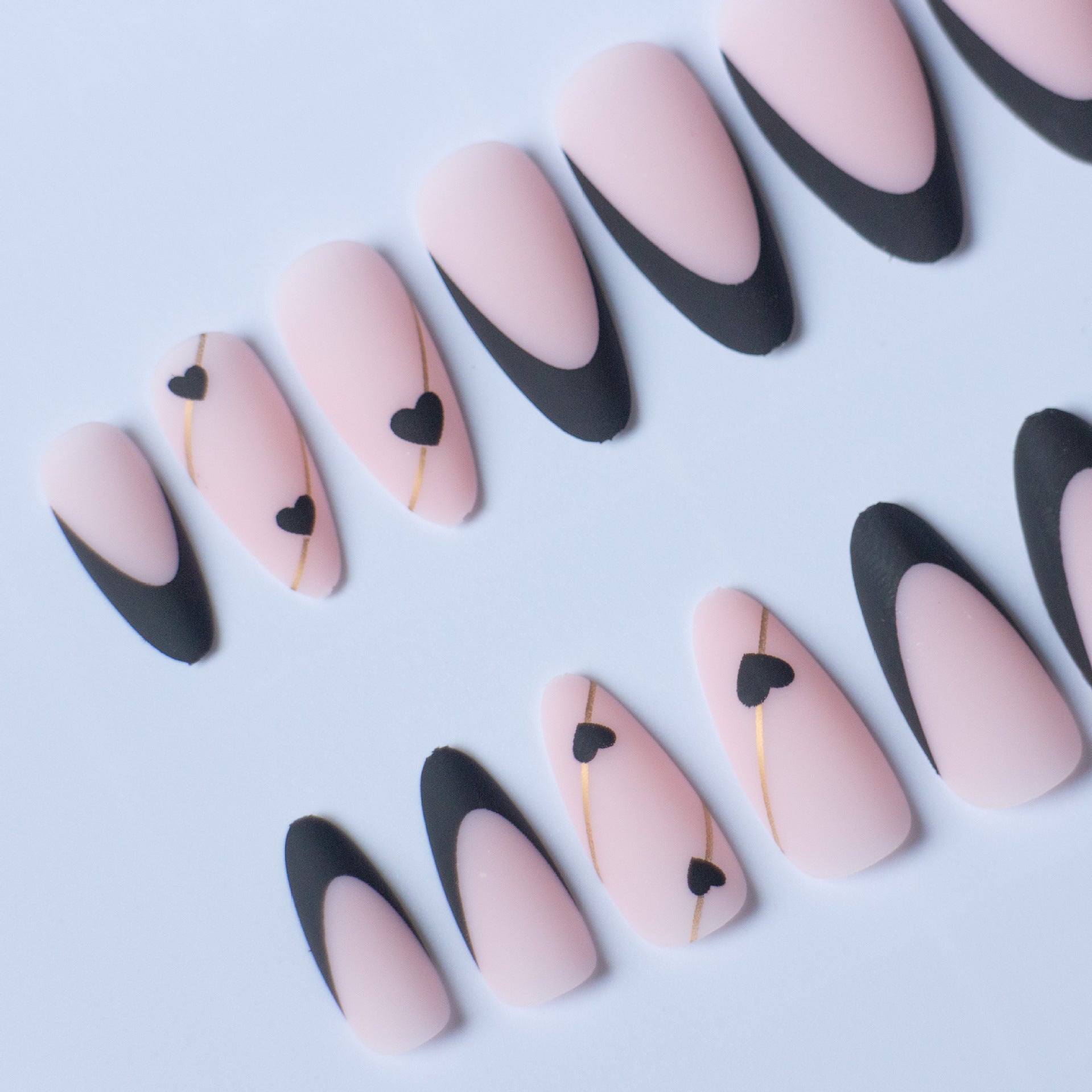 Almond French Nails - Frosted European & American Style