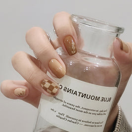 Latte-Inspired Nail Patches - Glue & Tools Included