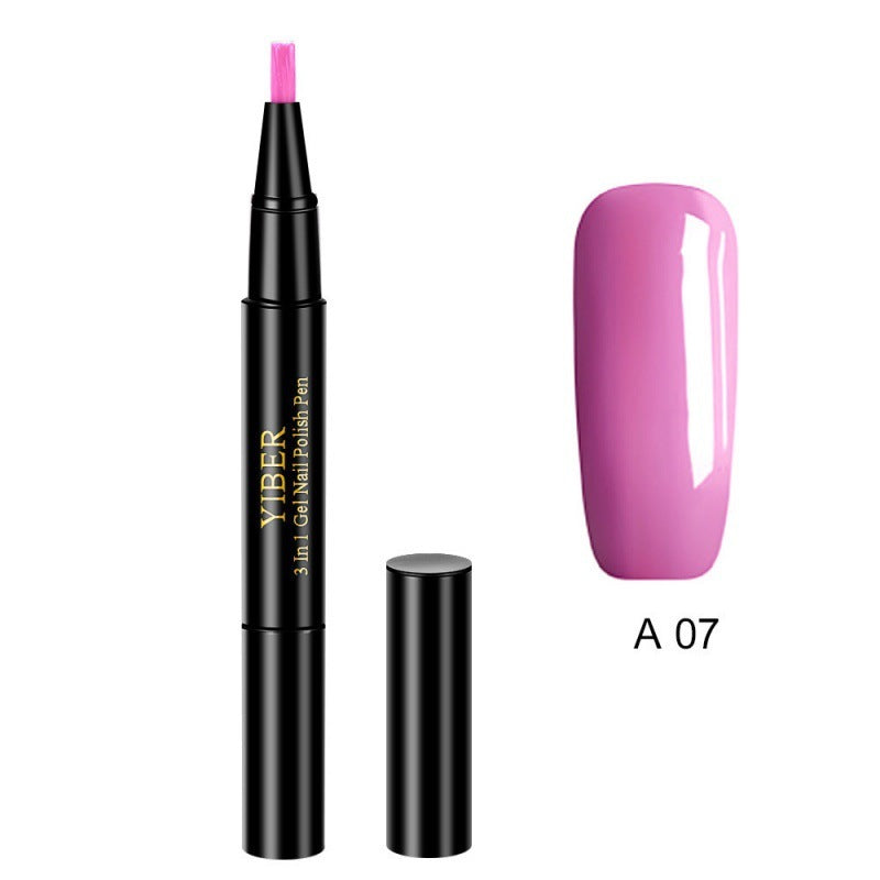 Multicolor Nail Art Pens - 5pc 3-in-1 Polish & Glue Set