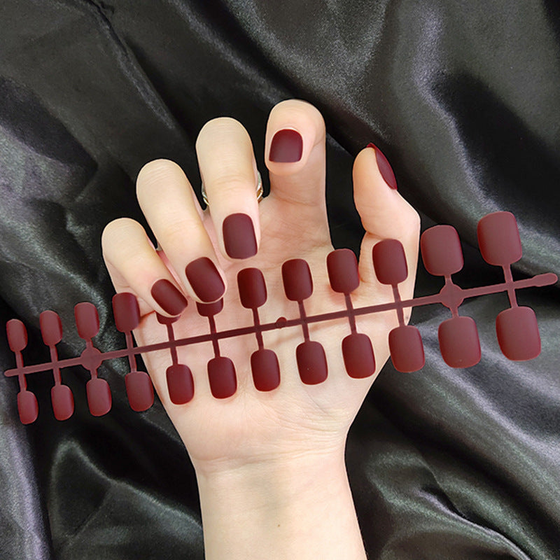 Starry Sky Matte Nails - Short Round Fake Nail Set