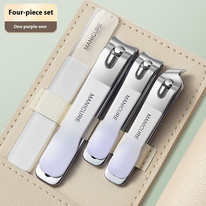 Fashion Nail Clipper 4-Piece Set – Portable Carbon Steel Clippers in Stylish Colors