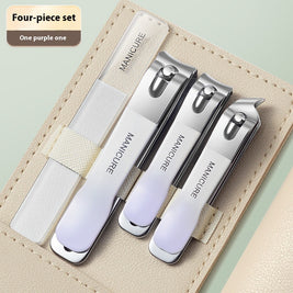 Fashion Nail Clipper 4-Piece Set – Portable Carbon Steel Clippers in Stylish Colors