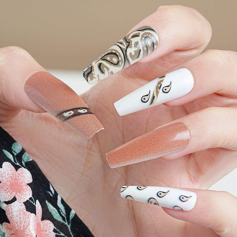 Almond Wear Nails - Simple Glossy Fake Nail Tips
