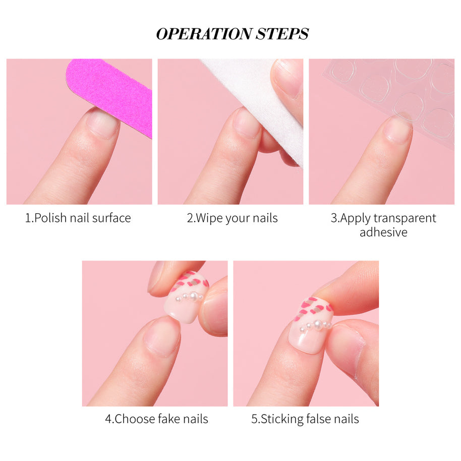 Glitter Nail Patches - Hand Wearing Art Nail Set