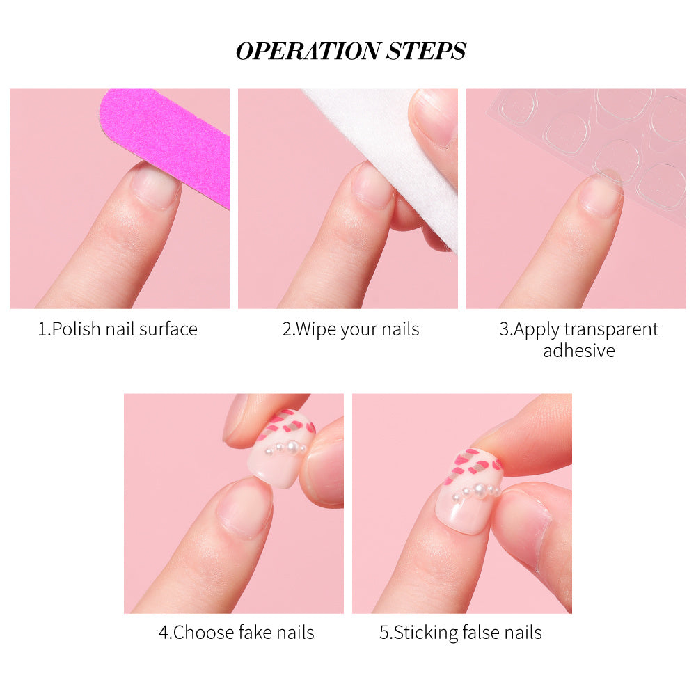 Glitter Nail Patches - Hand Wearing Art Nail Set