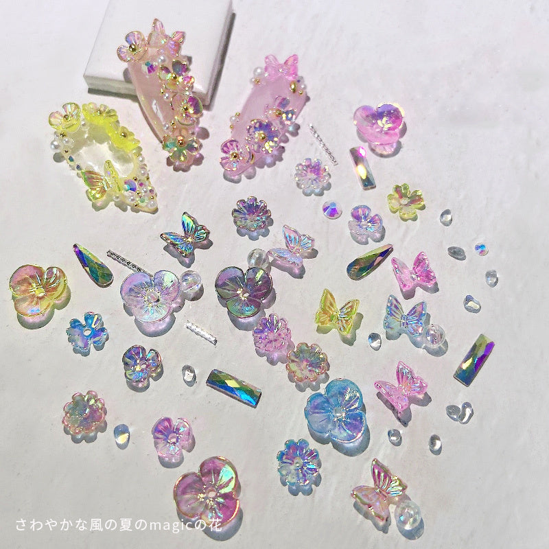 3D Flower Butterfly Nail Decor - 15g Ice-Through Nail Art Sequins