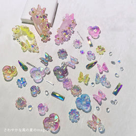 3D Flower Butterfly Nail Decor - 15g Ice-Through Nail Art Sequins