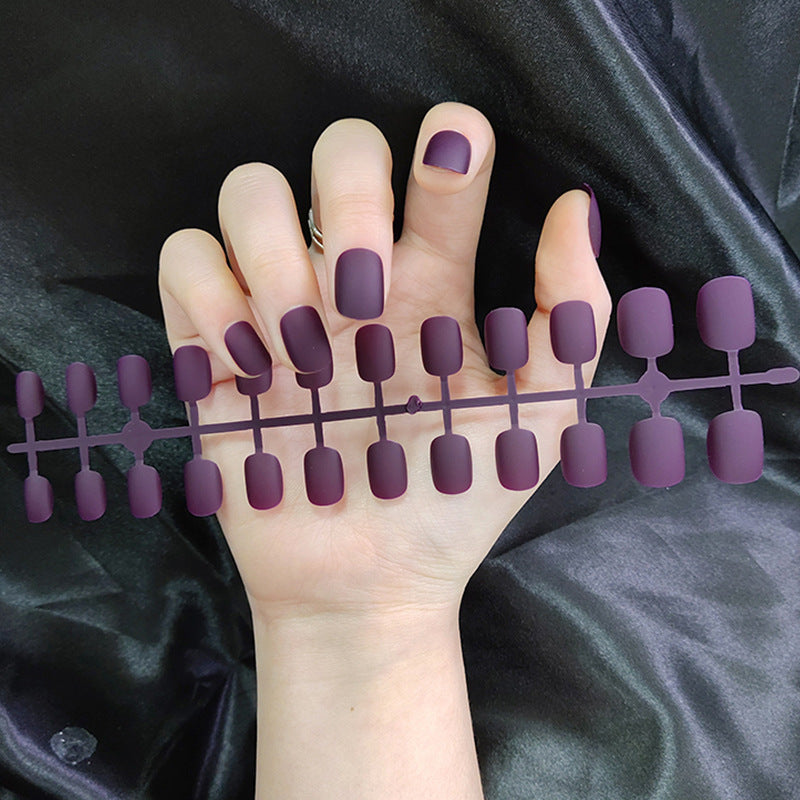Starry Sky Matte Nails - Short Round Fake Nail Set