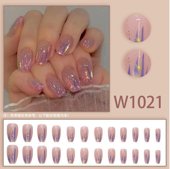 Wearable Fake Nails - Elegant Ballet Manicure