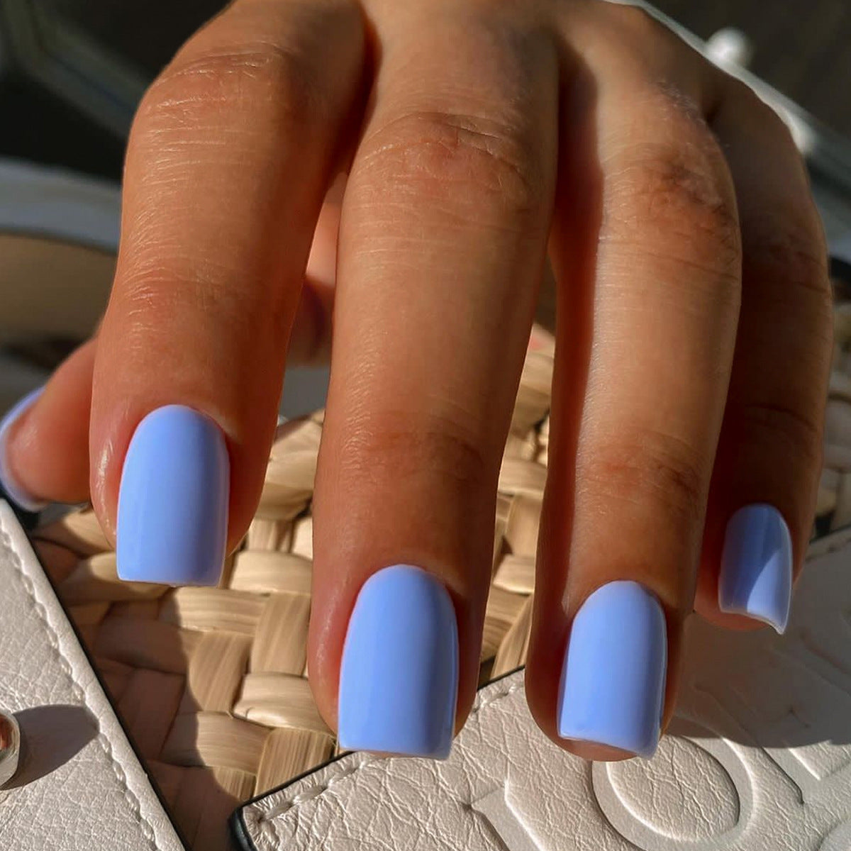 Short Square Solid Color Press On Nails - Simple Wearable Nail Armor Set