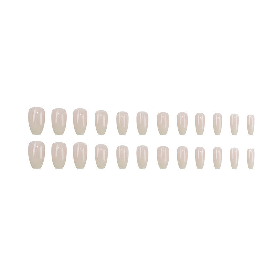 Pink & White Nail Sequins - Mid-Length Press-On Set