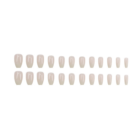 Pink & White Nail Sequins - Mid-Length Press-On Set