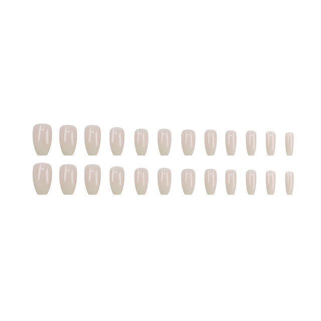 Pink & White Nail Sequins - Mid-Length Press-On Set