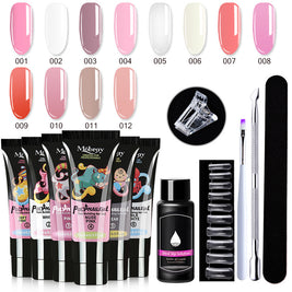 7-Piece Nail Extender Kit - UV/LED Crystal Resin Set
