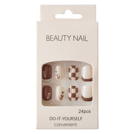 Latte-Inspired Nail Patches - Glue & Tools Included