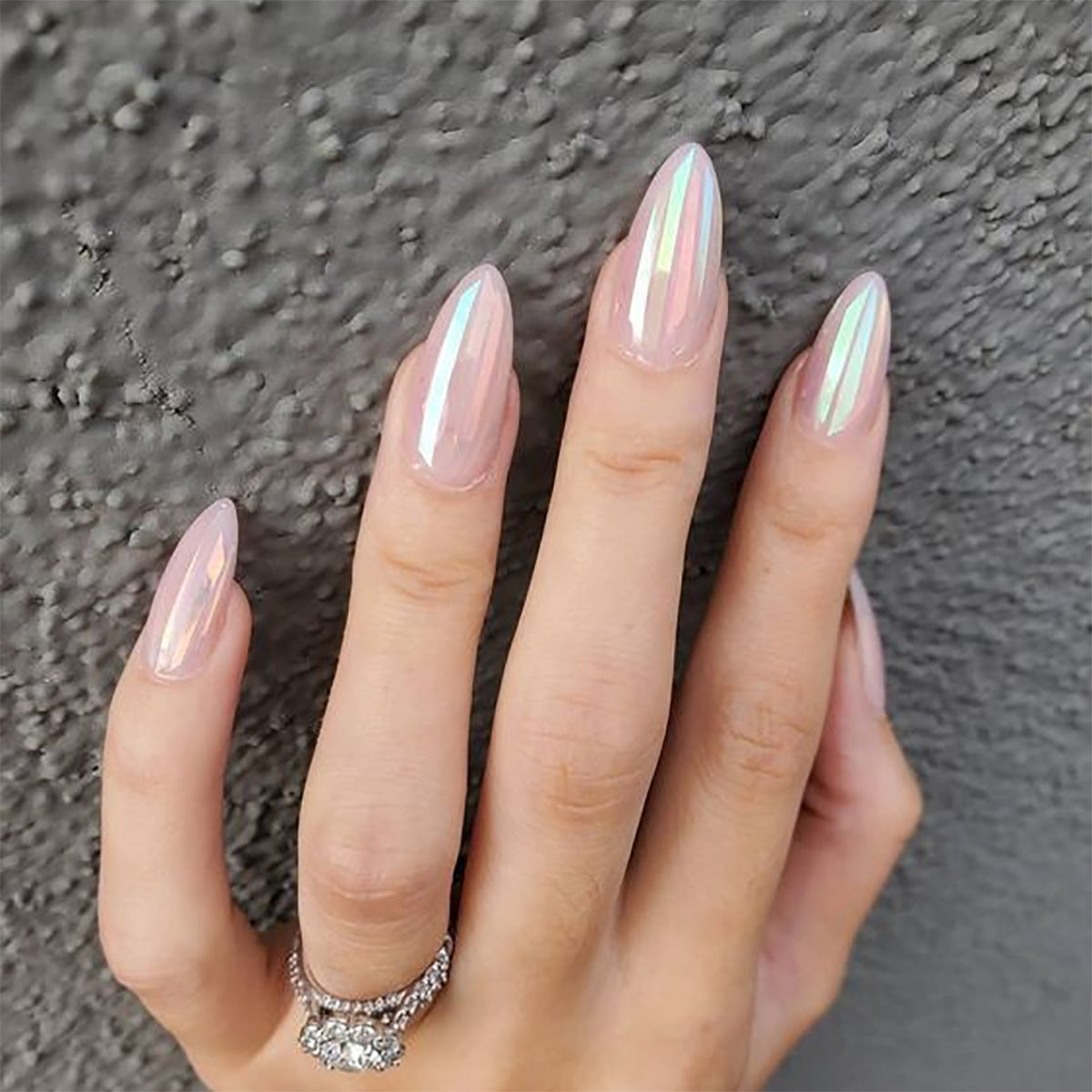 European Style Almond Nails - Pink UV Electroplated Tips