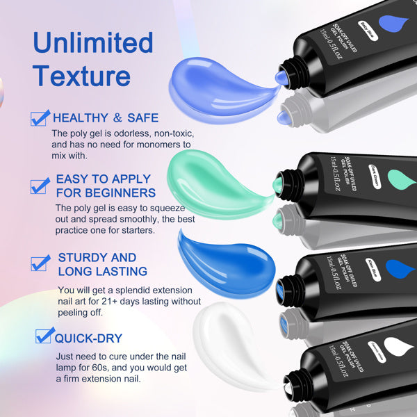 Polygel Nail Starter Kit - UV Lamp & All Essentials Included