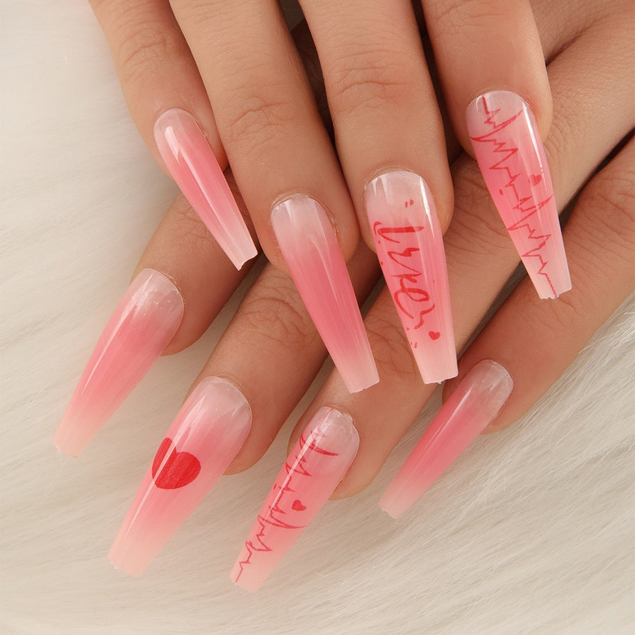 Almond Wear Nails - Simple Glossy Fake Nail Tips