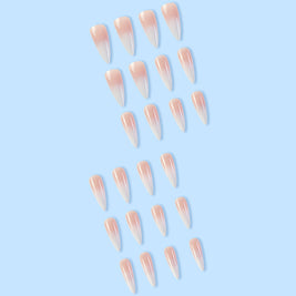 Milky White Gradient Nails - Long Drop Shape Press-On Set
