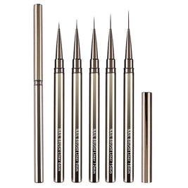 Professional Nail Art Line Pens – 5-Piece Gun Metal Set for Detailed Designs