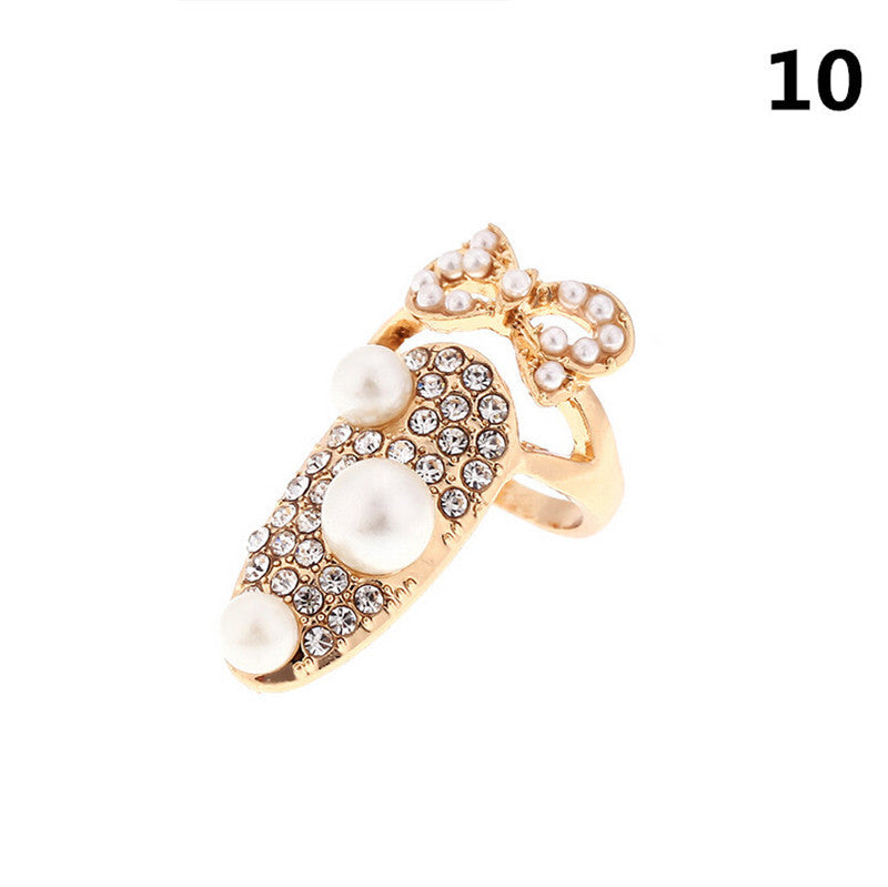 Diamond Nail Covers – Alloy, Silver & Gold European & American Style