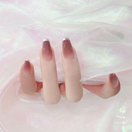 Almond Shape Press On Nails - 24pc Matte Frosted Nail Tips