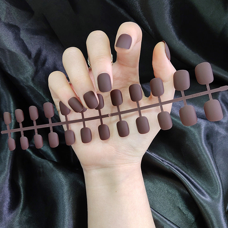 Starry Sky Matte Nails - Short Round Fake Nail Set