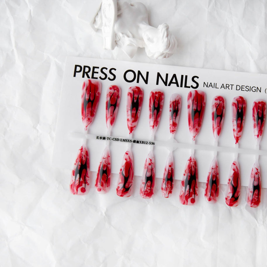 Long Water Drop Nail Tips - Glossy & Matte Finish Options