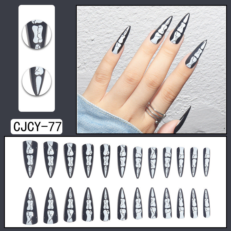 Long Pointed Gradient Nails - Blooming Electroplated Tips