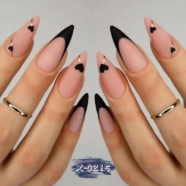 Almond French Nails - Frosted European & American Style