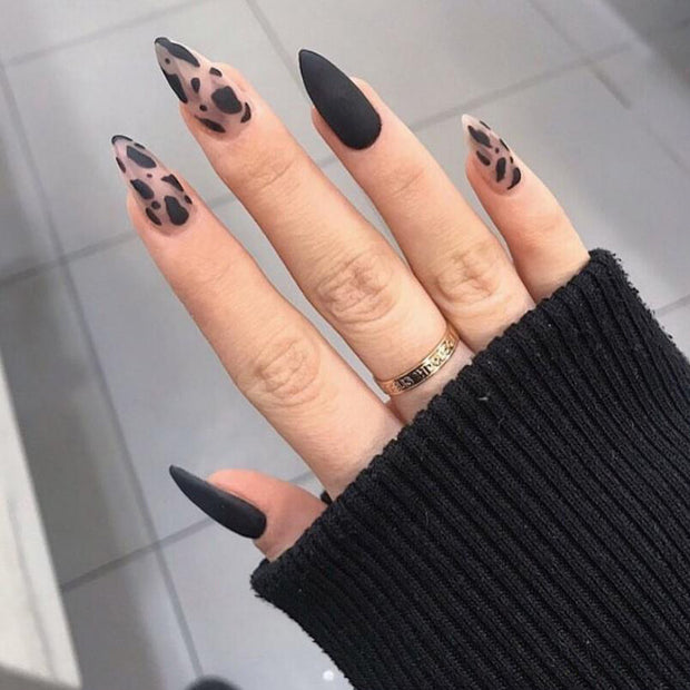 Almond Shape Press On Nails - 24pc Matte Frosted Nail Tips
