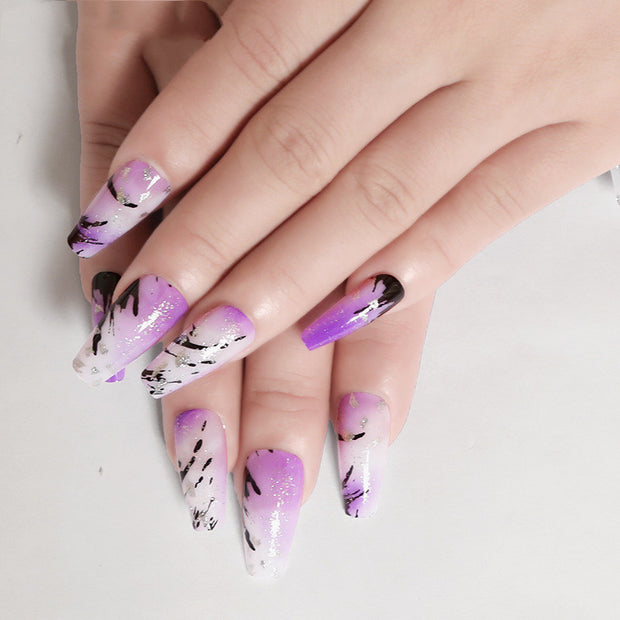 Ballet Press On Nails - Dream Purple Halo Dye Manicure