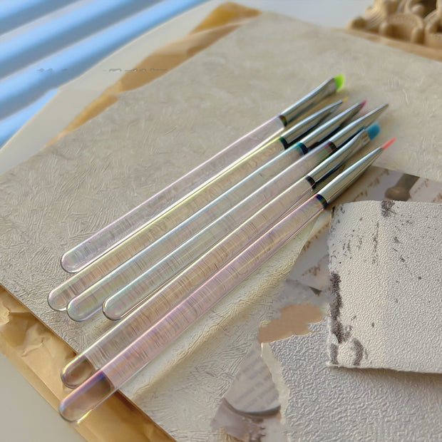 Dream Magic Color Nail Brush Set - 6-Piece Round Head Brush Tools (155mm)
