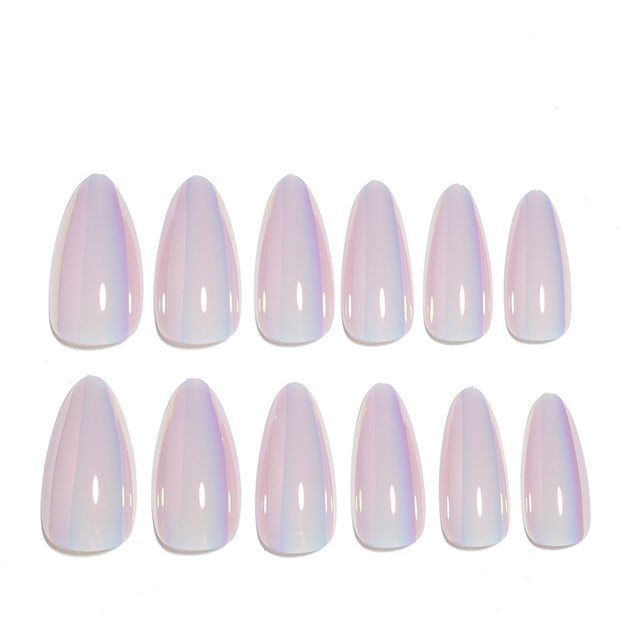 European Style Almond Nails - Pink UV Electroplated Tips

