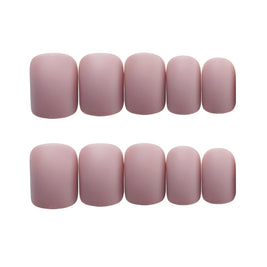 Frosted Grey Short Square Press On Nails
