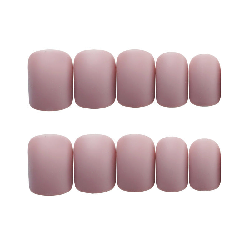 Frosted Grey Short Square Press On Nails