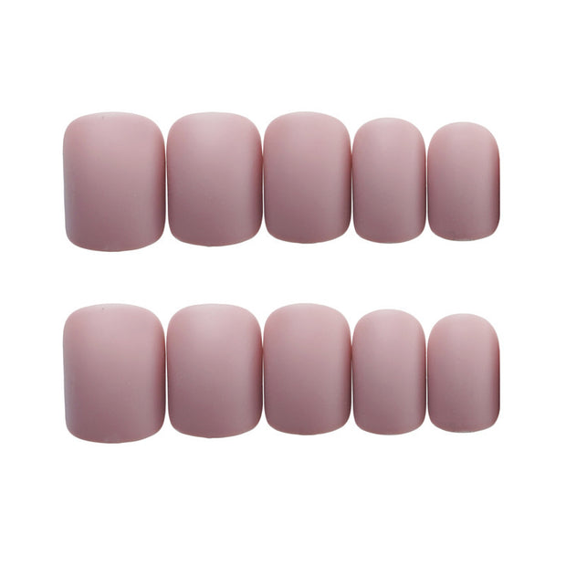 Frosted Grey Short Square Press On Nails