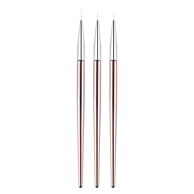 Luxury Nail Art Pens - 3-Piece Rose Gold Drawing Pen Set
