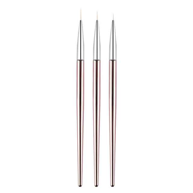 Luxury Nail Art Pens - 3-Piece Rose Gold Drawing Pen Set
