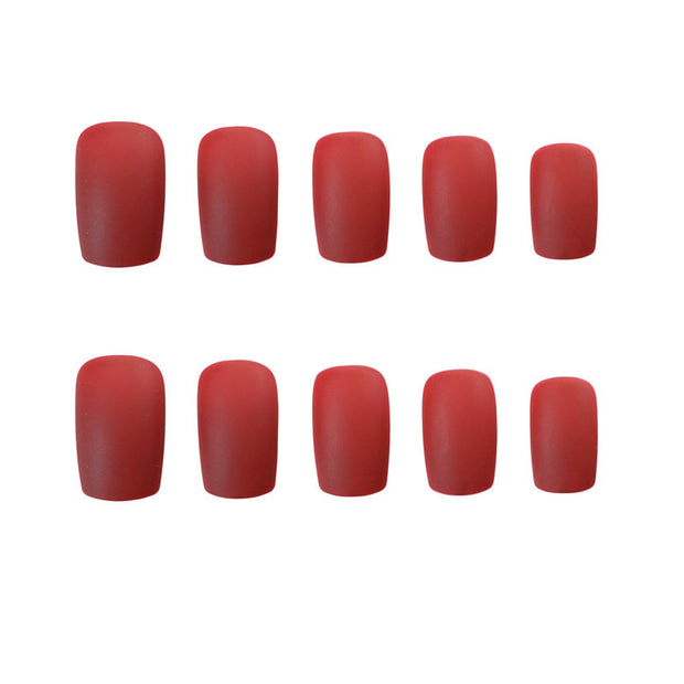 Matte Red False Nails - 24pc Medium Length Manicure Set
