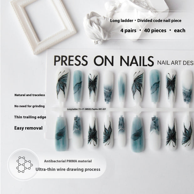 New Chinese Style Nail Tips - Long Ladder Frosted Set
