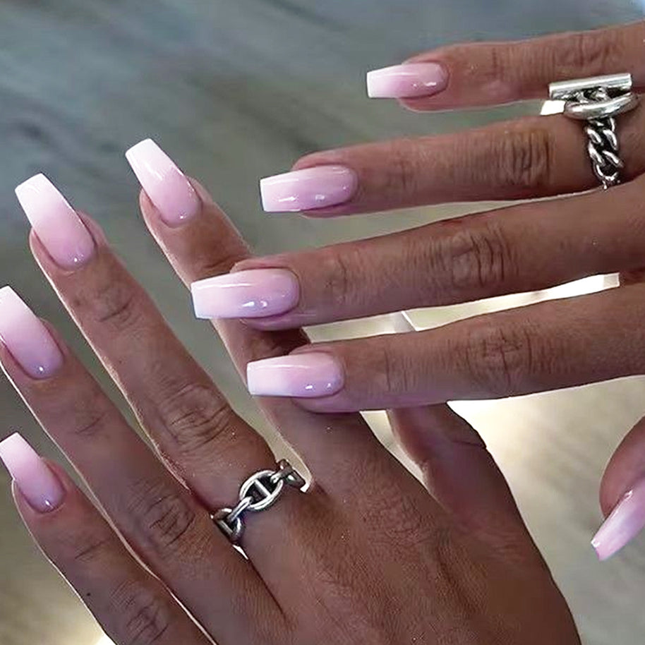 Candy Color Press On Nails - European & French Style Set
