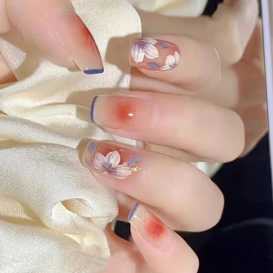 Candy Color Press On Nails - European & French Style Set